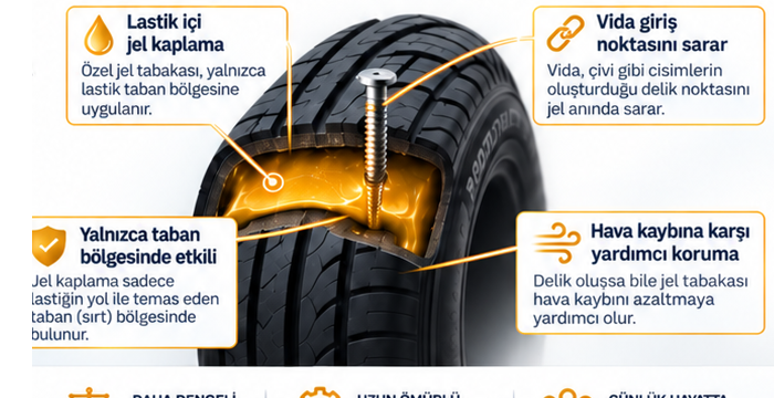 ProSeal jel tabakası ve lastiğe giren vidanın çalışma prensibi